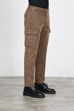 Chile pantalone cargo uomo in gabardina carrot fit