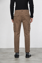 Chile pantalone cargo uomo in gabardina carrot fit