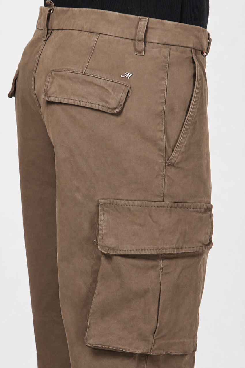 Chile pantalone cargo uomo in gabardina carrot fit
