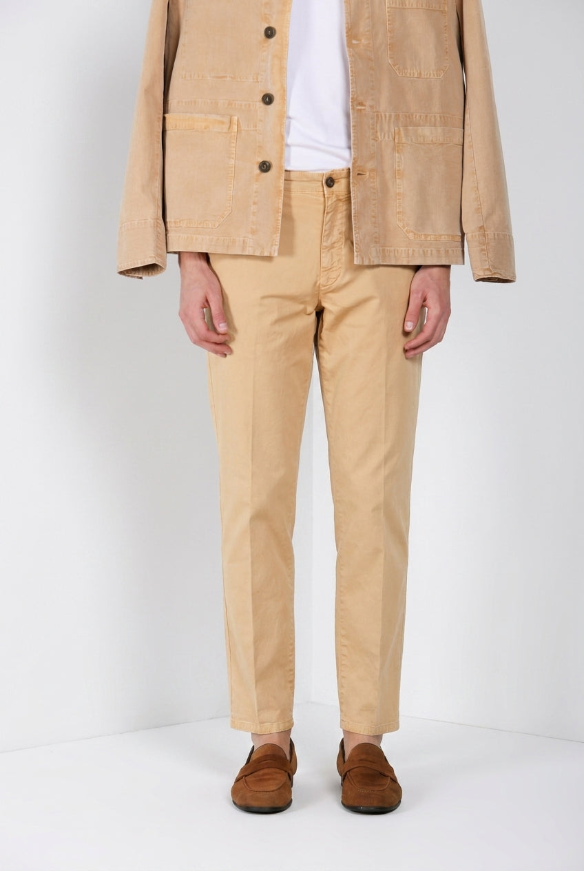 Madison M74 pantalon chino homme en twill léger stretch carrot fit