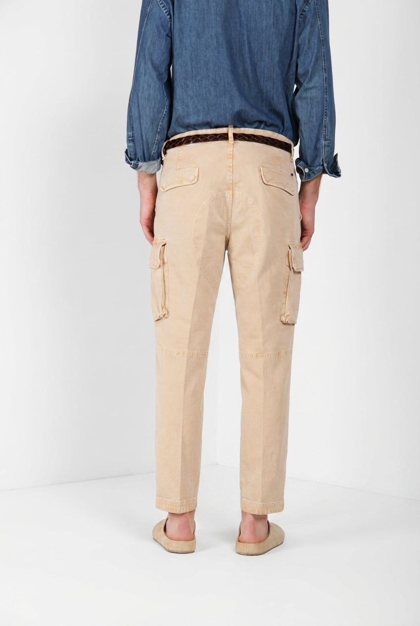 Chile M74 pantalon cargo homme en panama flammé relaxed fit ①