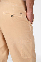 Denver M74 pantalon cargo homme en panama flammé relaxed fit ①