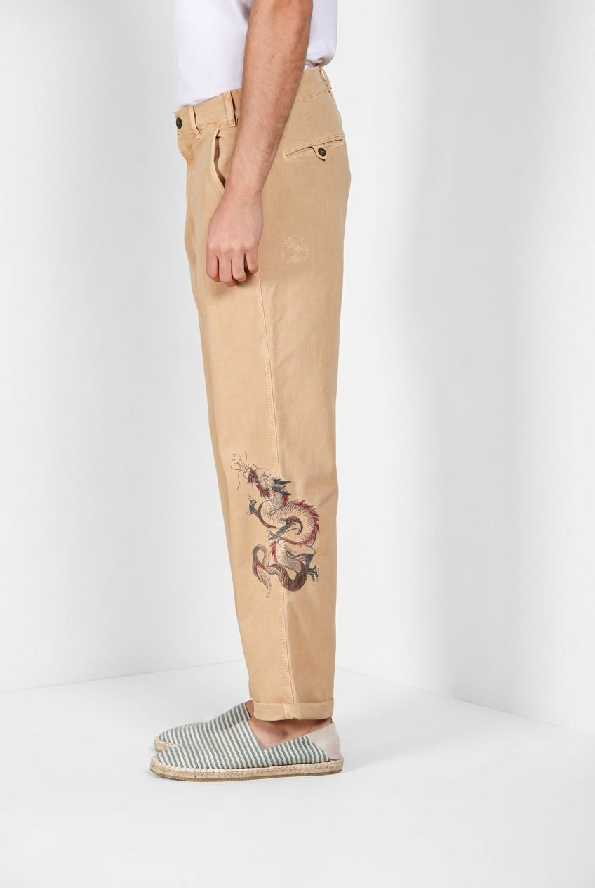 Denver M74 pantalon cargo homme en panama flammé relaxed fit ①