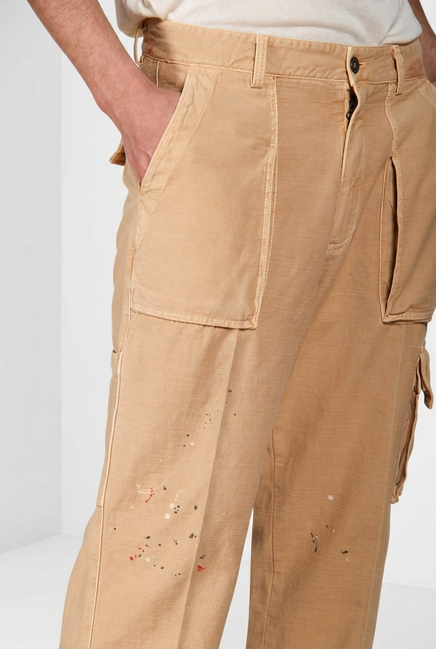 Cuba Work M74 pantalon cargo homme en coton flammè relaxed fit ①