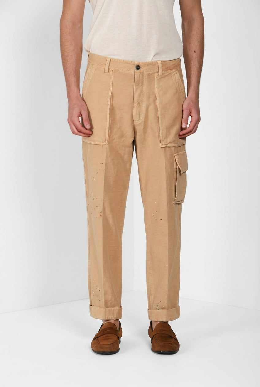 Cuba Work M74 pantalon cargo homme en coton flammè relaxed fit ①