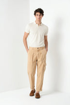 Cuba Work M74 pantalone cargo uomo in cotone fiammato relaxed fit ①
