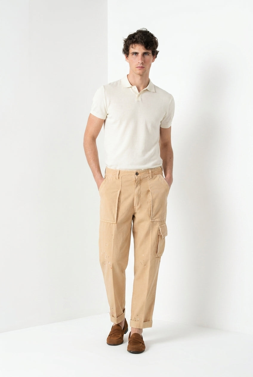 Cuba Work M74 pantalon cargo homme en coton flammè relaxed fit ①