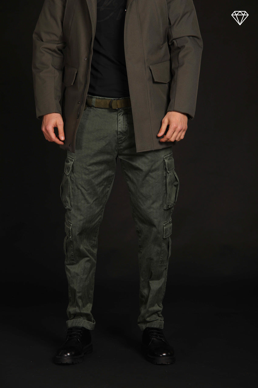 Bahamas pantalone cargo uomo in cotone con microfantasia resca Logo Limited Edition relaxed fit ①