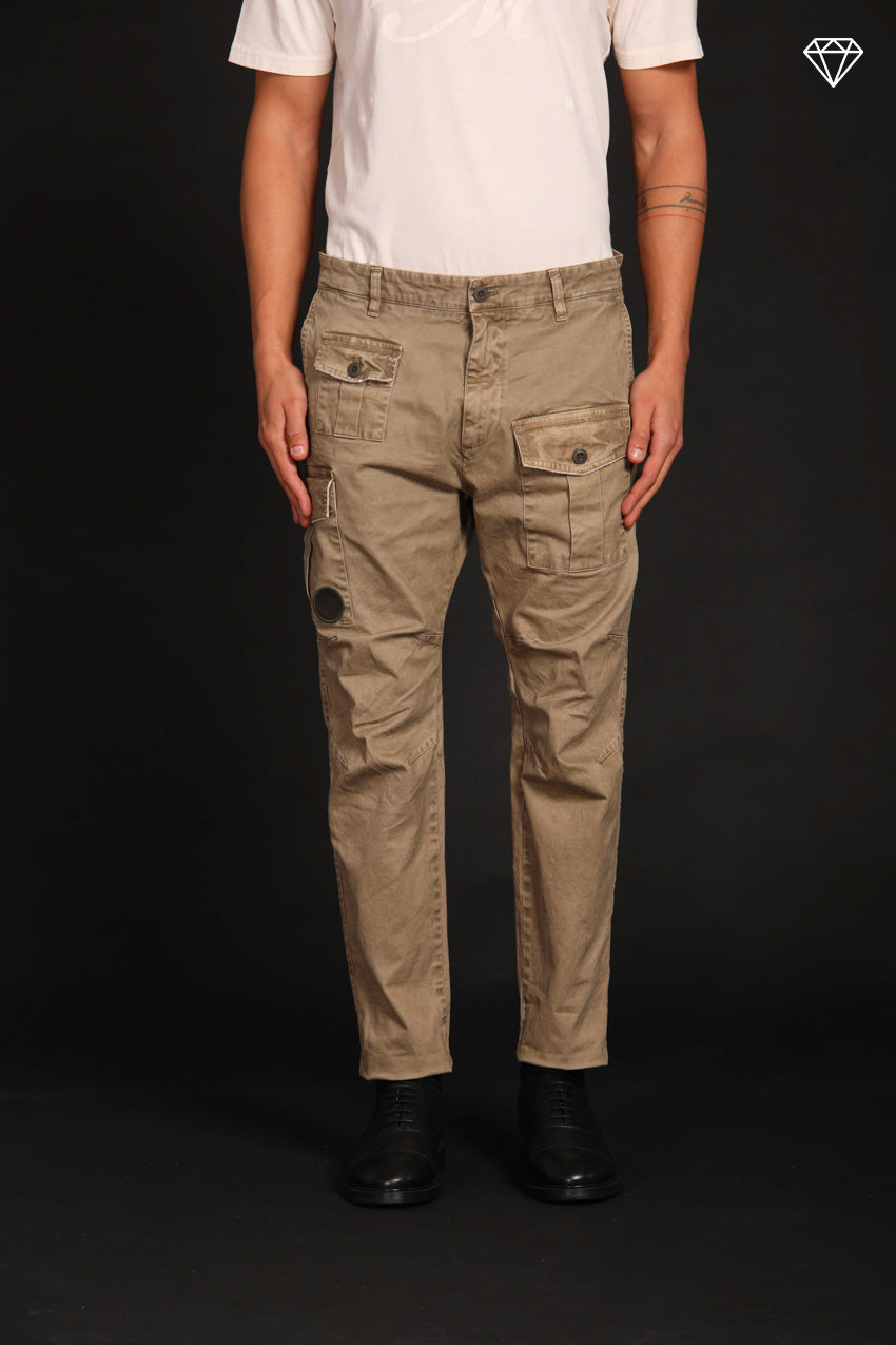 Pantalon cargo en gabardine George Coolpocket pour homme Logo Limited Edition carrot fit ①.