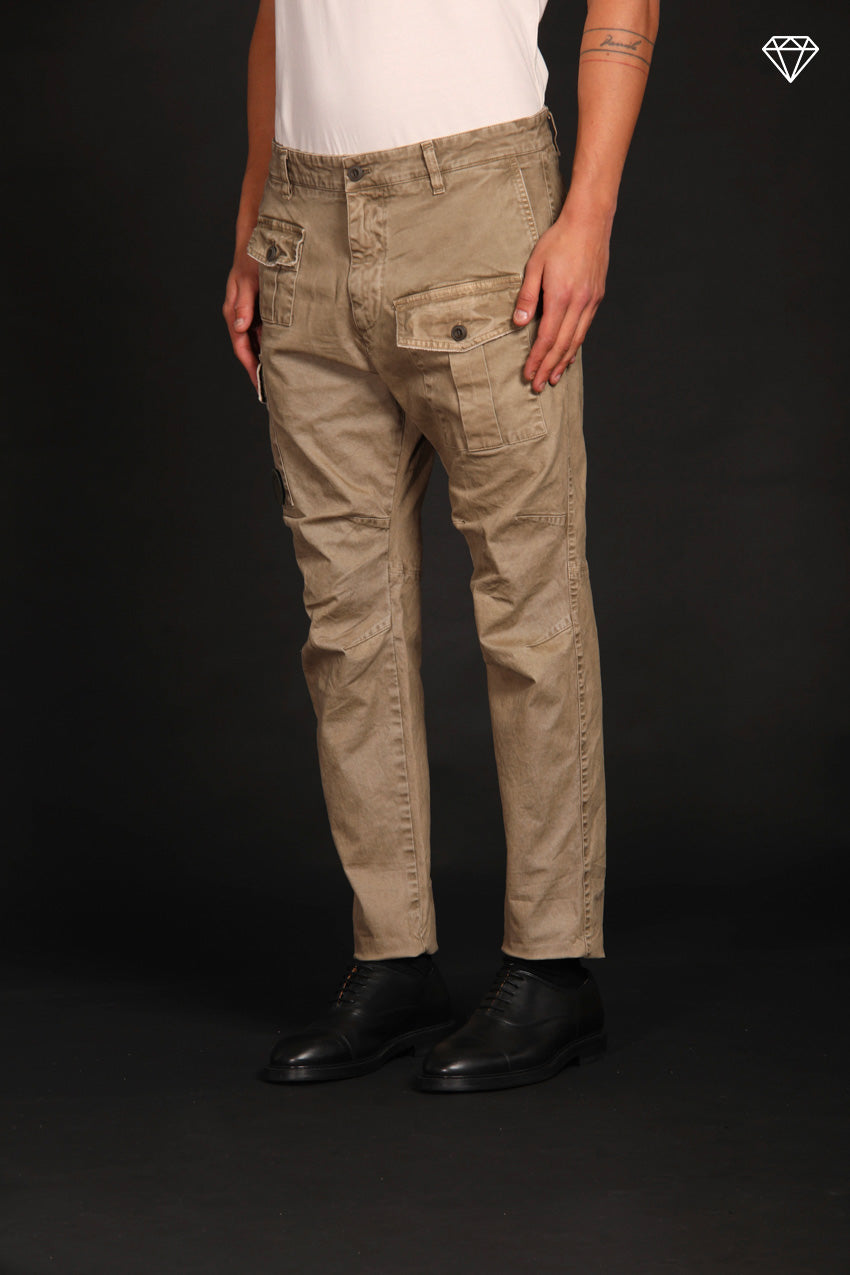 Pantalon cargo en gabardine George Coolpocket pour homme Logo Limited Edition carrot fit ①.