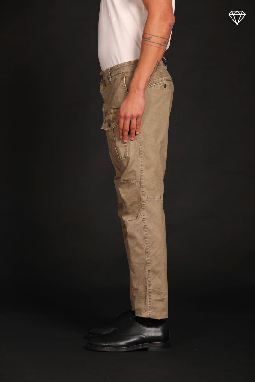 Pantalon cargo en gabardine George Coolpocket pour homme Logo Limited Edition carrot fit ①.