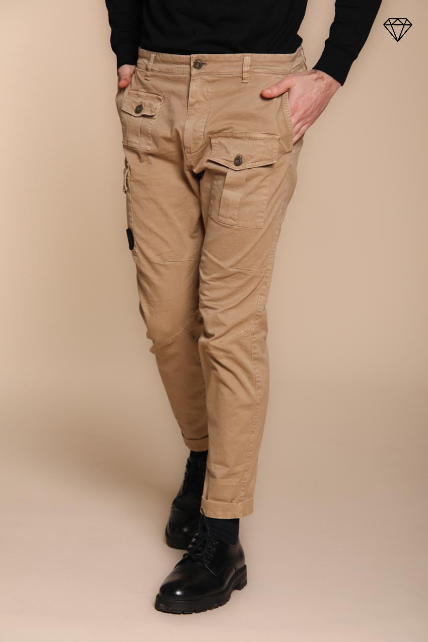 George Coolpocket pantalon cargo homme en gabardine logo edition carrot fit ①