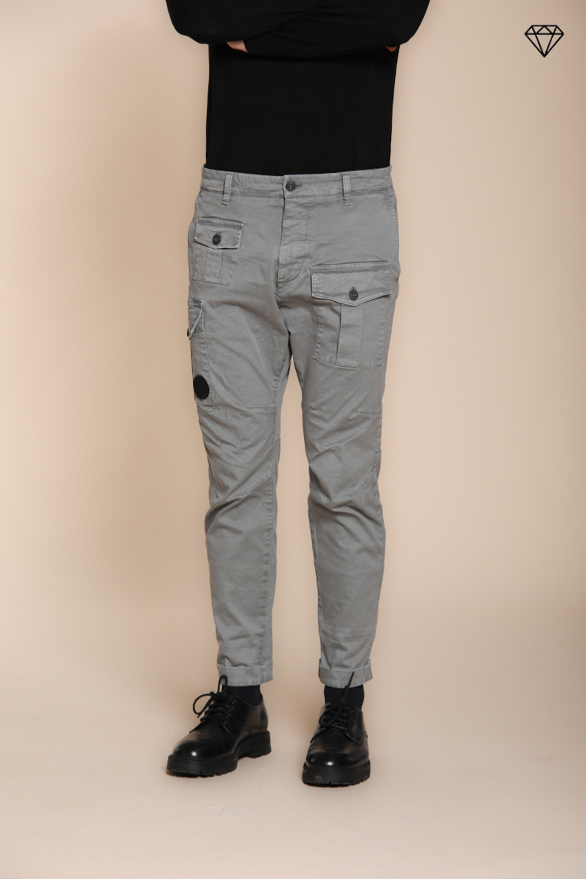George Coolpocket men's cargo trousers in gabardine logo edition carrot fit ①