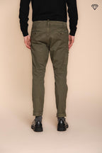 Foto 4 George Coolpocket pantalone cargo uomo in gabardina logo edition carrot fit ①