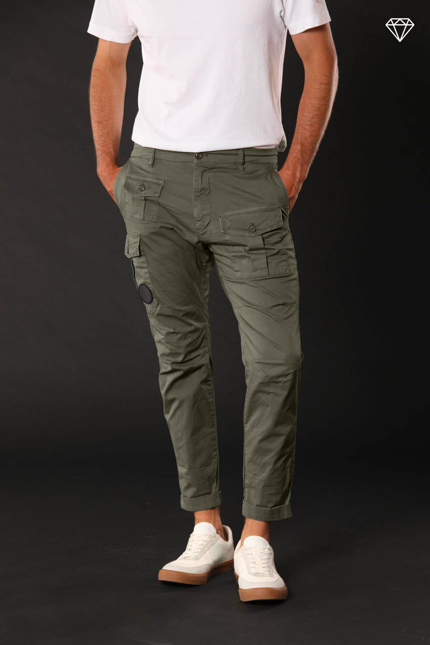 George Coolpocket Herren Cargo Hose aus leichtem Pima-Baumwoll-Stretch logo edition Carrot Fit ①