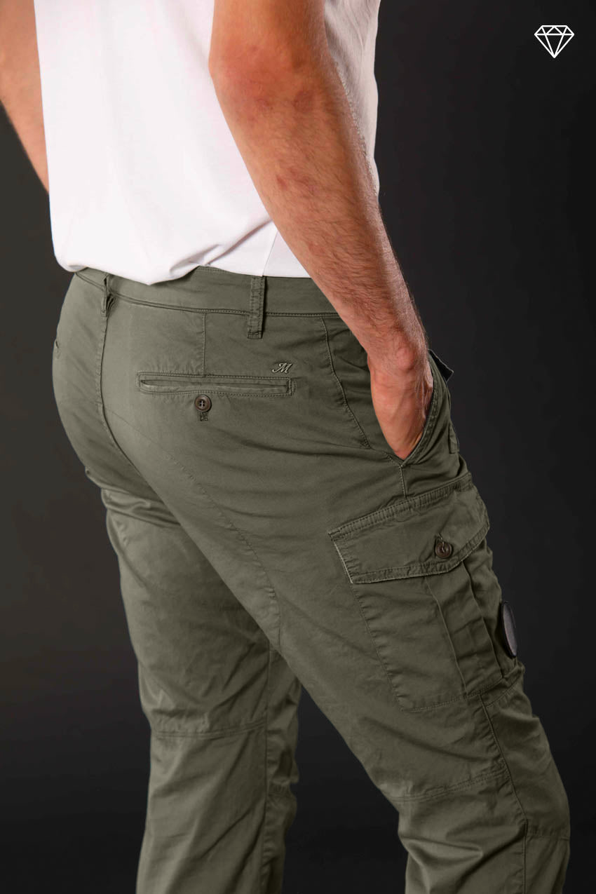 George Coolpocket Herren Cargo Hose aus leichtem Pima-Baumwoll-Stretch logo edition Carrot Fit ①