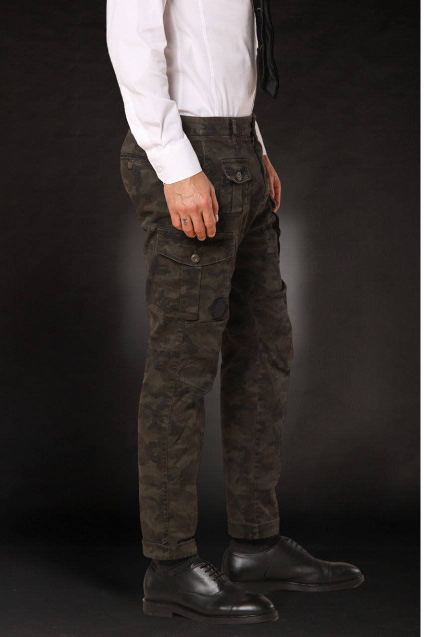 George Coolpocket Pantalon cargo homme imprimé camouflage coupe carrot édition limitée ①