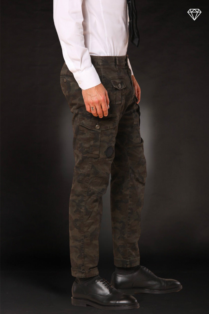 George Coolpocket Pantalon cargo homme imprimé camouflage coupe carrot édition limitée ①