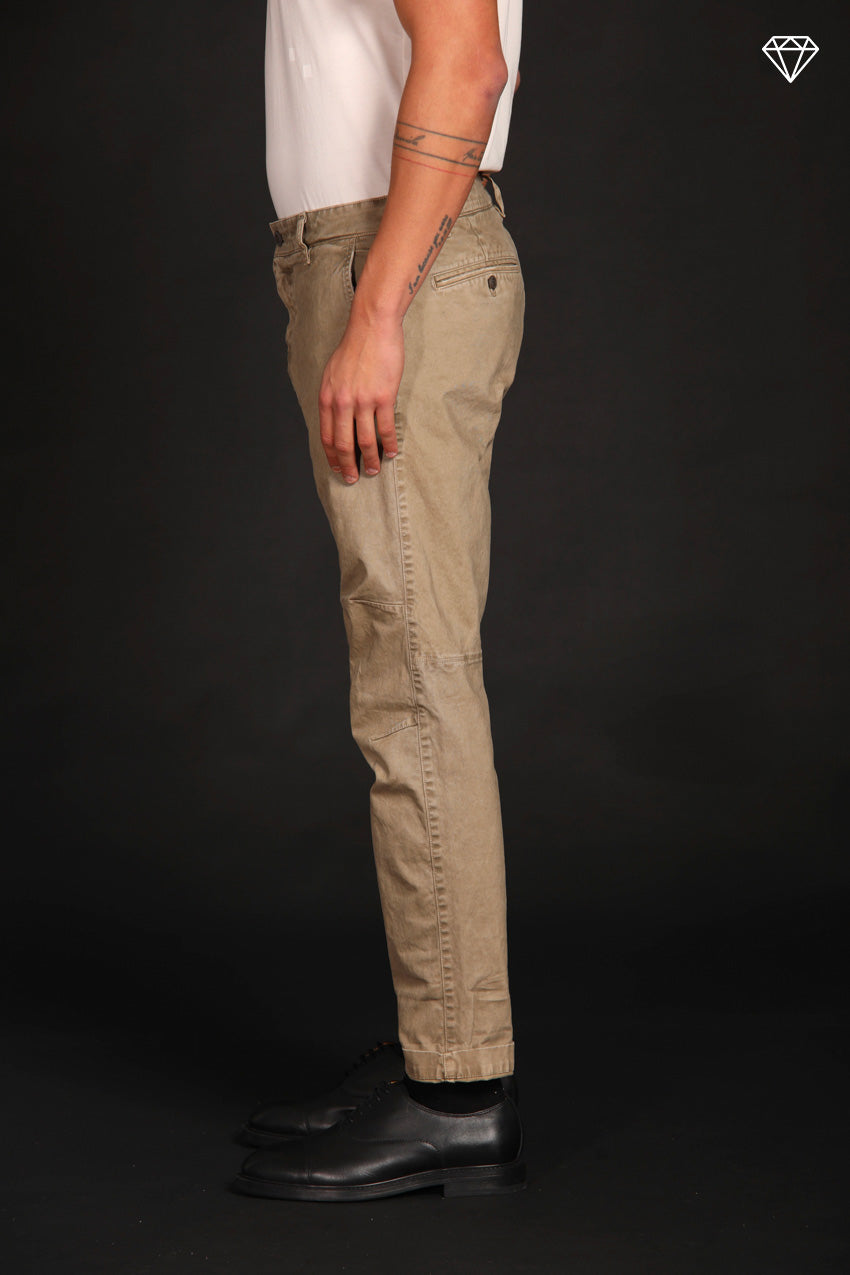 John Coolchinos pantalone chino uomo in gabardina Logo Limited Edition carrot fit ①