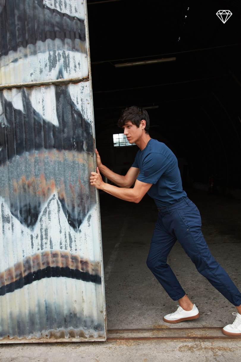 George Coolpocket Herren Cargo Hose aus leichtem Pima-Baumwoll-Stretch logo edition Carrot Fit ①