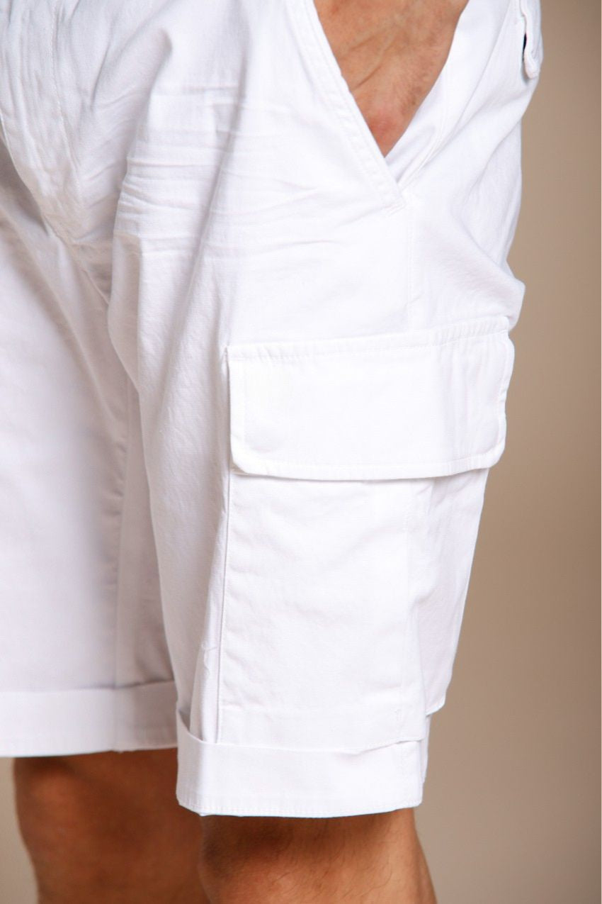 Chile Bermuda cargo homme en satin stretch slim fit ①