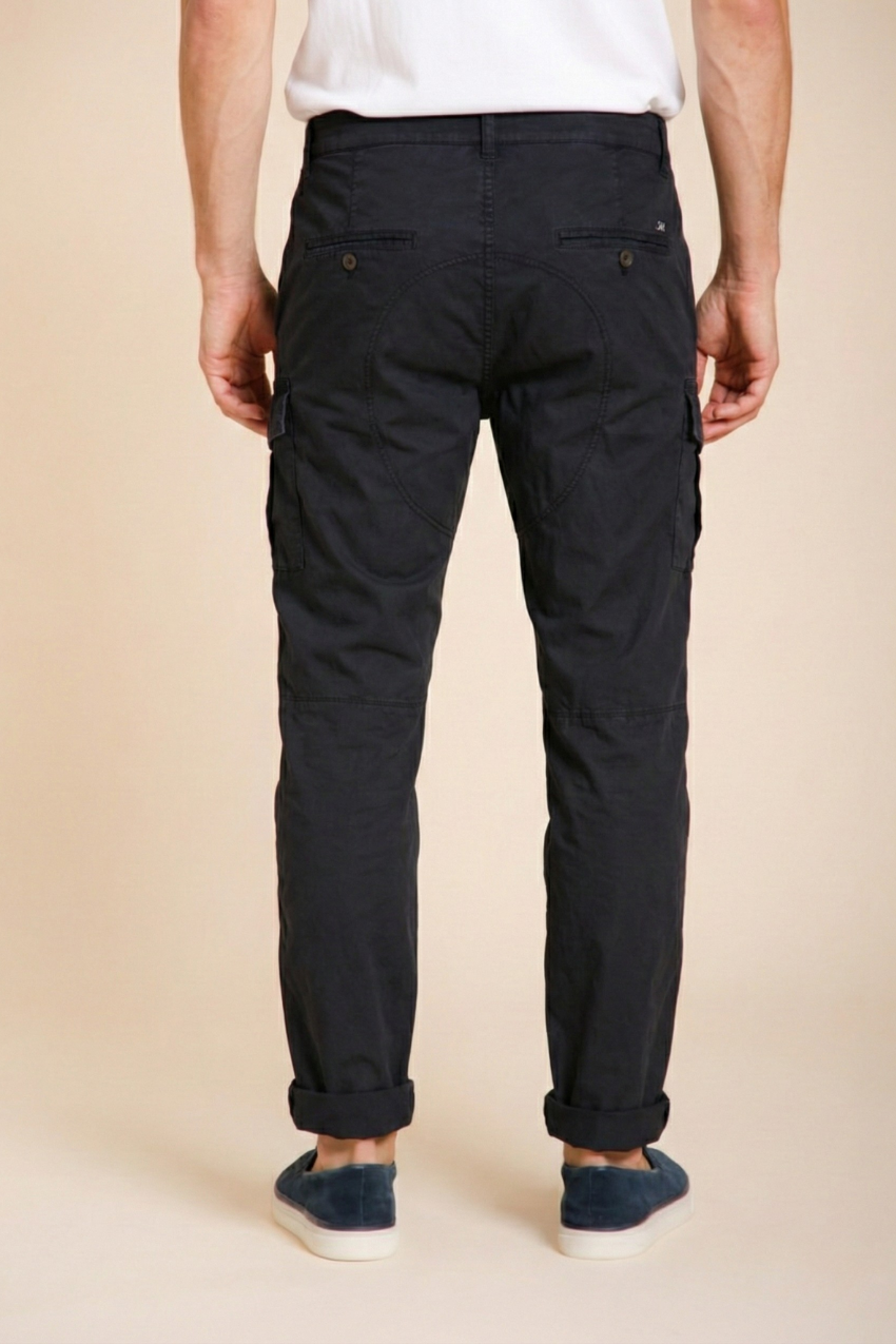 George Coolpocket pantalon cargo homme en twill léger stretch Logo Edition carrot fit ①