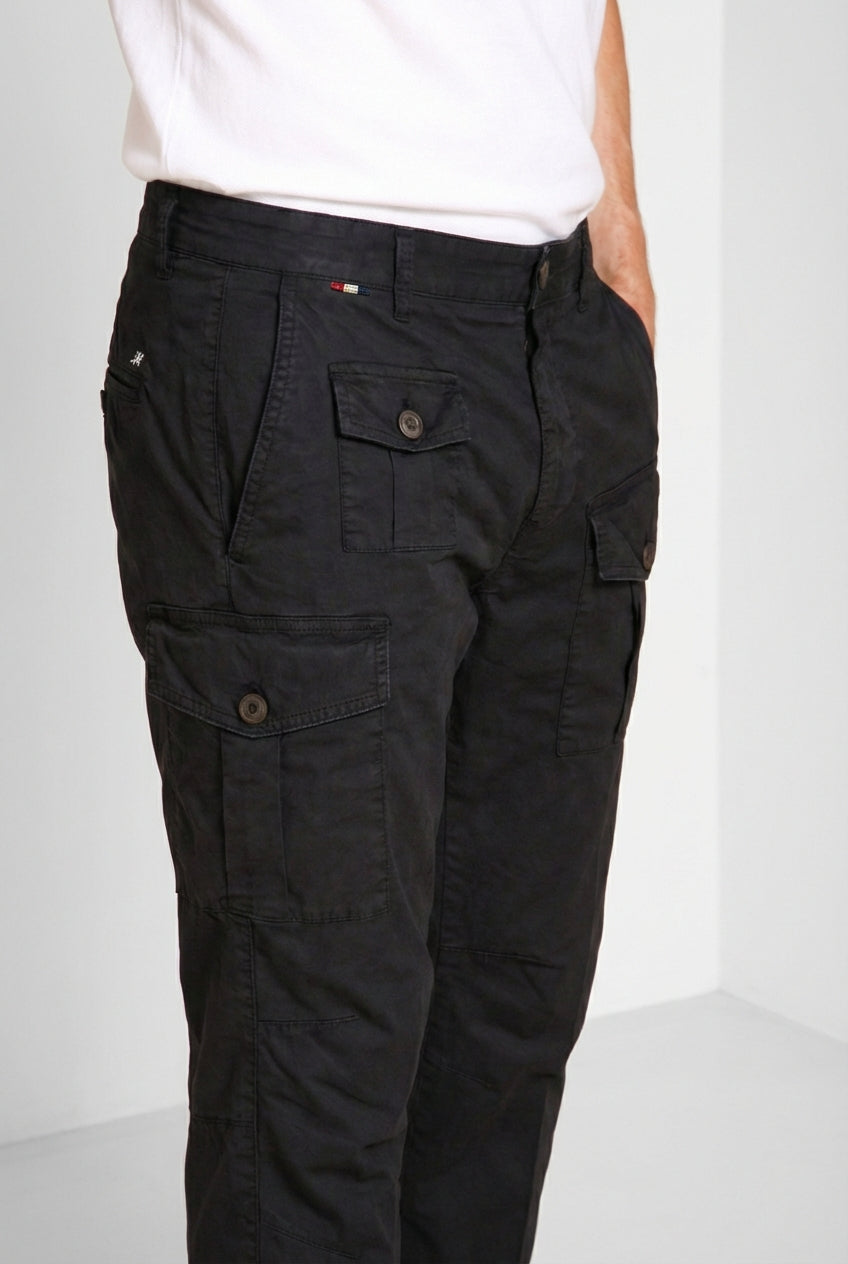 George Coolpocket pantalon cargo homme en twill léger stretch Logo Edition carrot fit ①