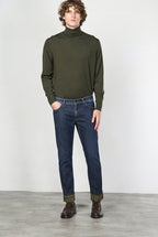 Harris Herren-5-Pocket-Hose aus Denim mit Glencheck-Muster und slim fit
