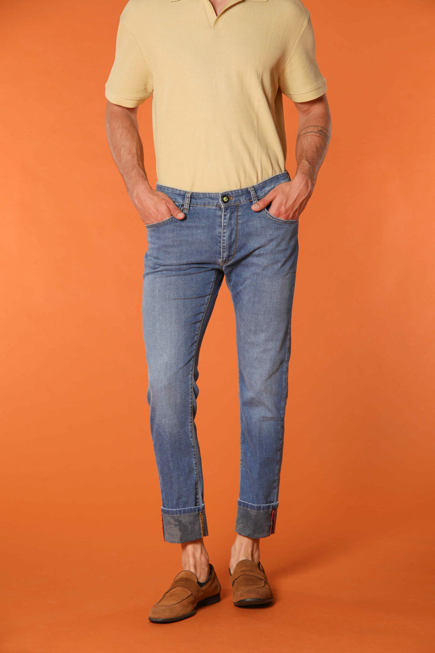 Harris 5 Poches pantalon homme en denim avec impression intérieure camouflage slim fit