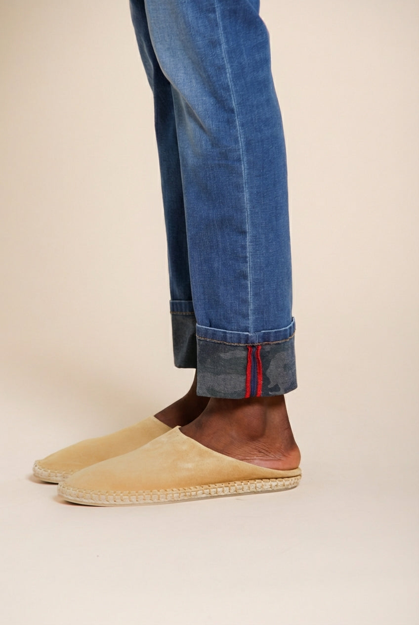 Harris pantalone 5 tasche uomo in denim stampa camouflage slim fit