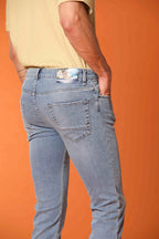 Harris 5-Pocket men's denim pants with safari print lining and slim fit