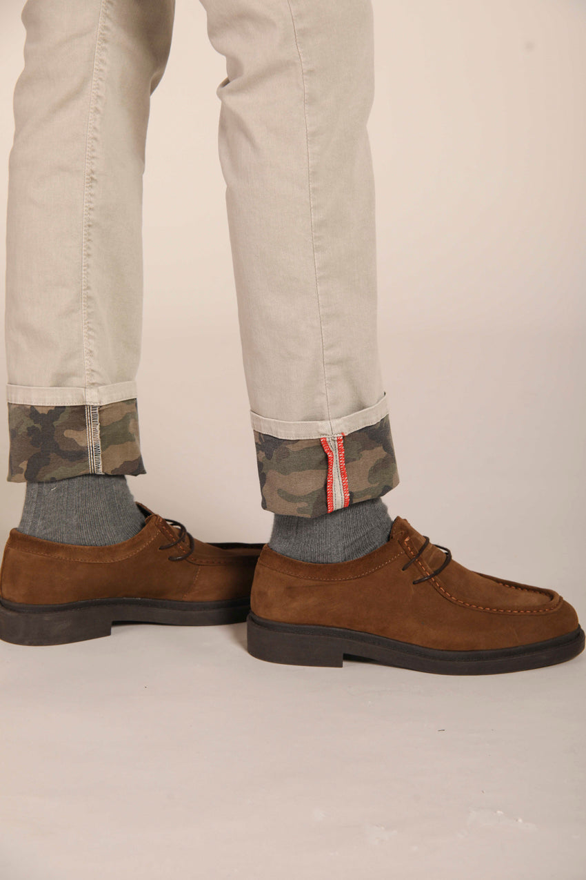 immagine 5 di pantalone chino uomo modello Harris in grigio, camouflage interno, fit slim di Mason's