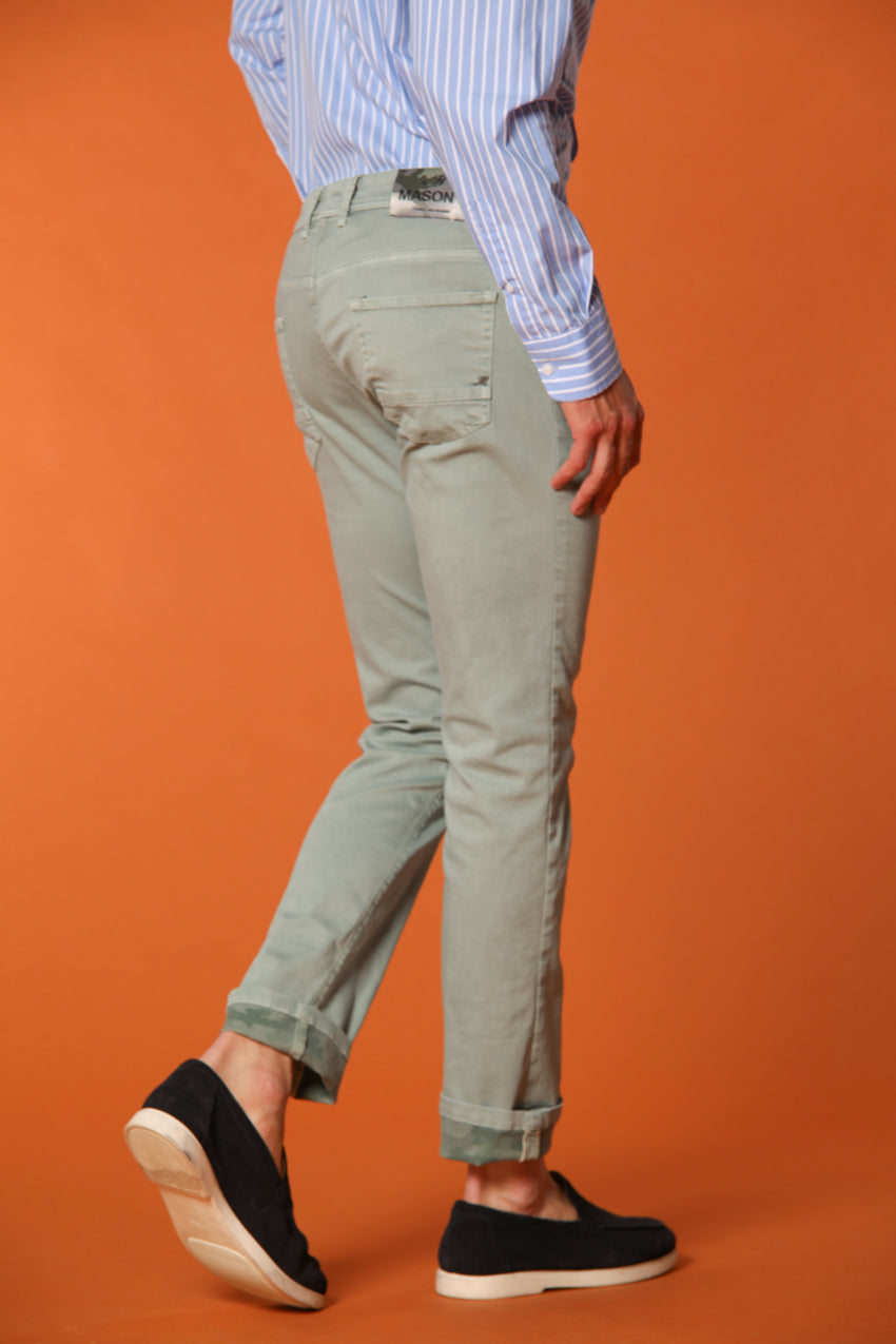 Harris pantalon 5 poches homme en gabardine à motif camouflage slim fit