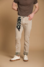 Harris 5-Pocket men's pants in gabardine with camouflage pattern and slim fit