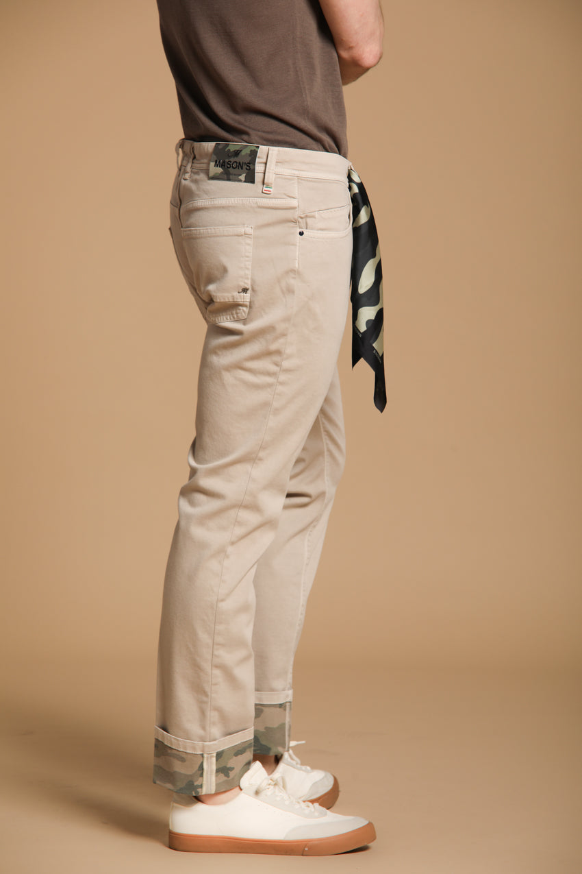 Harris 5-Pocket men's pants in gabardine with camouflage pattern and slim fit