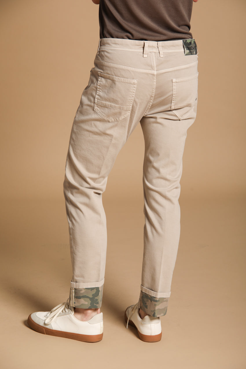 Harris 5-Pocket men's pants in gabardine with camouflage pattern and slim fit