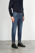 Harris men’s 5-pocket pants in camouflage-pattern denim with regular fit
