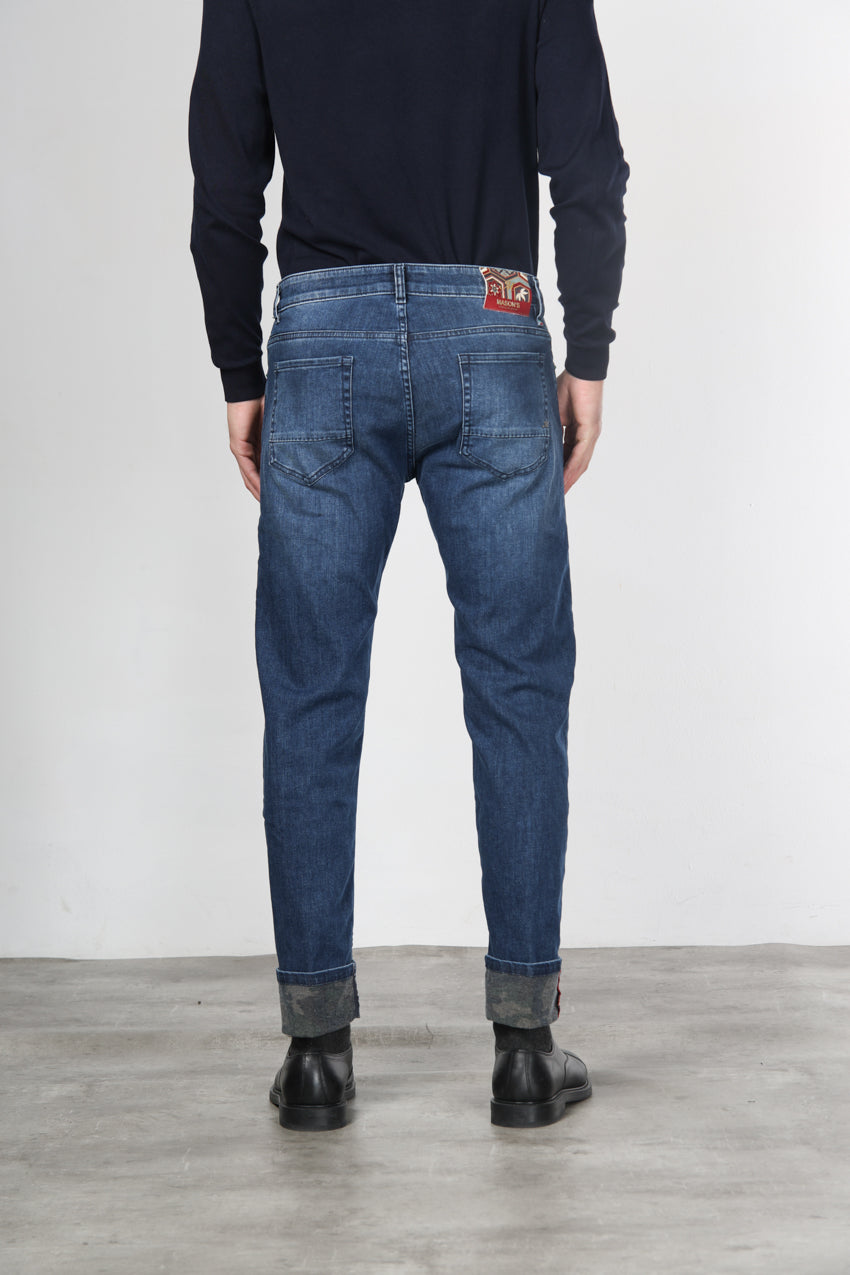 Harris men’s 5-pocket pants in camouflage-pattern denim with regular fit
