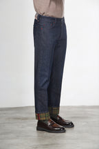 Harris Men's 5-Pocket Pants in Prince of Wales Denim Regular Fit