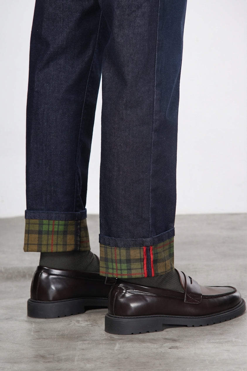 Harris Men's 5-Pocket Pants in Prince of Wales Denim Regular Fit