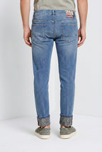 Harris pantalon 5 poches homme en denim avec imprimé feuilles regular fit