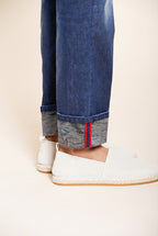 Harris men's 5-pocket pants in denim with Hawaii print regular fit