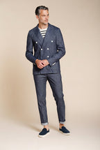 Summer blazer veste homme croisé en denim