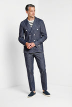 Summer blazer veste homme croisé en denim