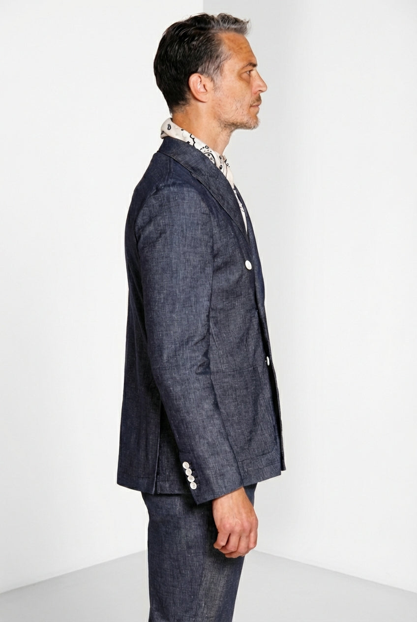Summer Blazer Jacke Herren zweireihig aus Denim
