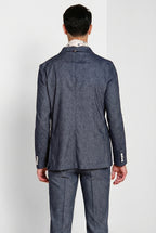 Summer Blazer Jacke Herren zweireihig aus Denim
