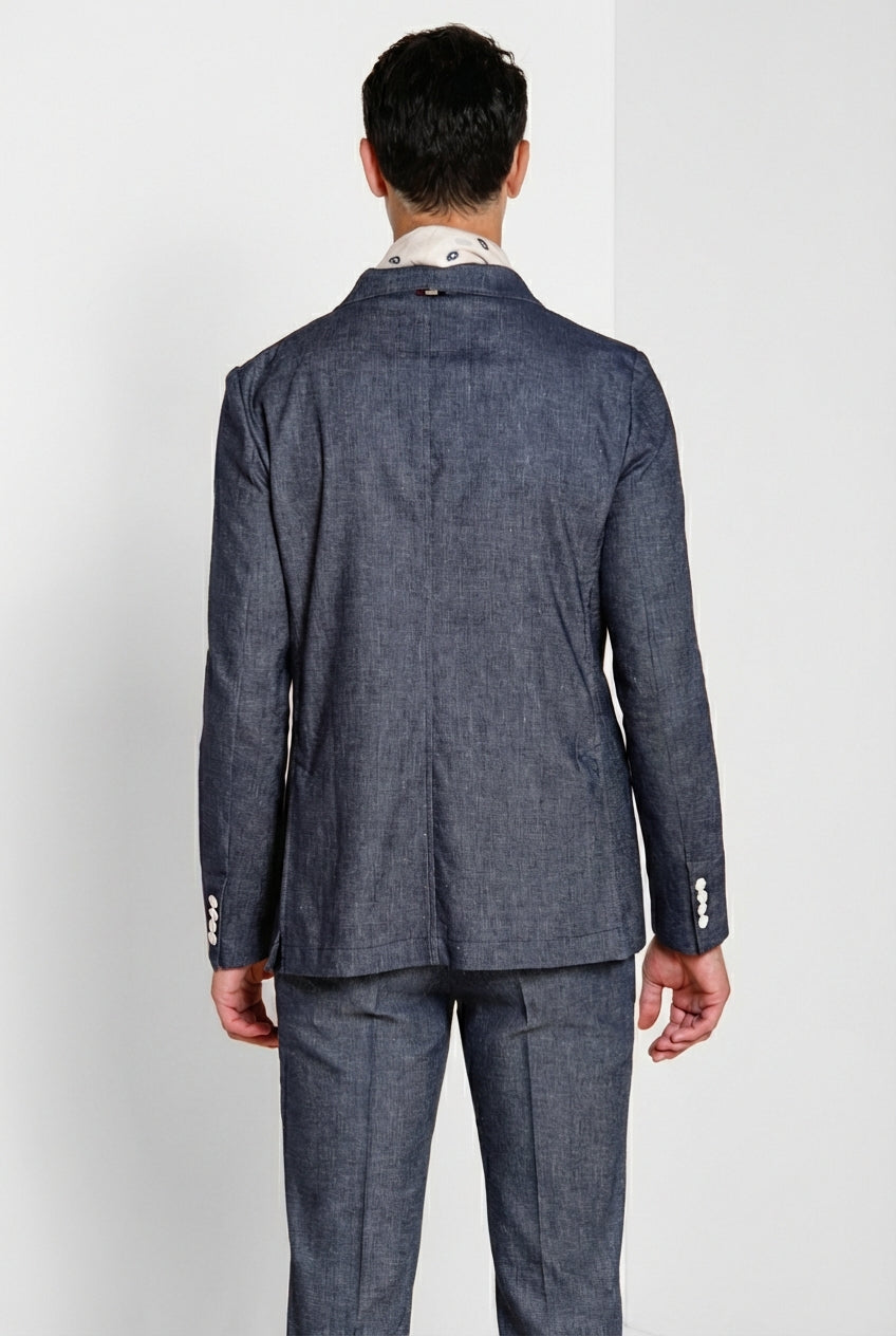 Summer Blazer Jacke Herren zweireihig aus Denim