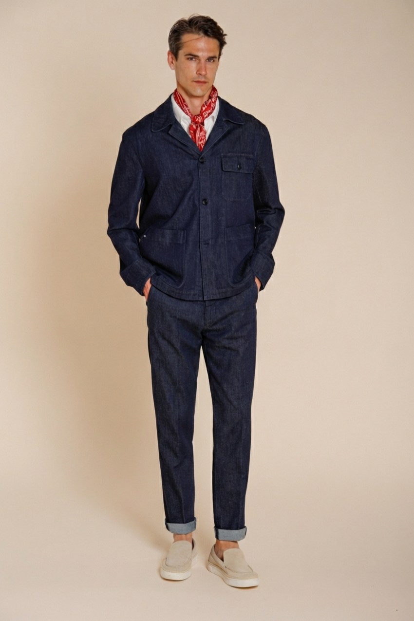 Work men's overshirt jacket in denim