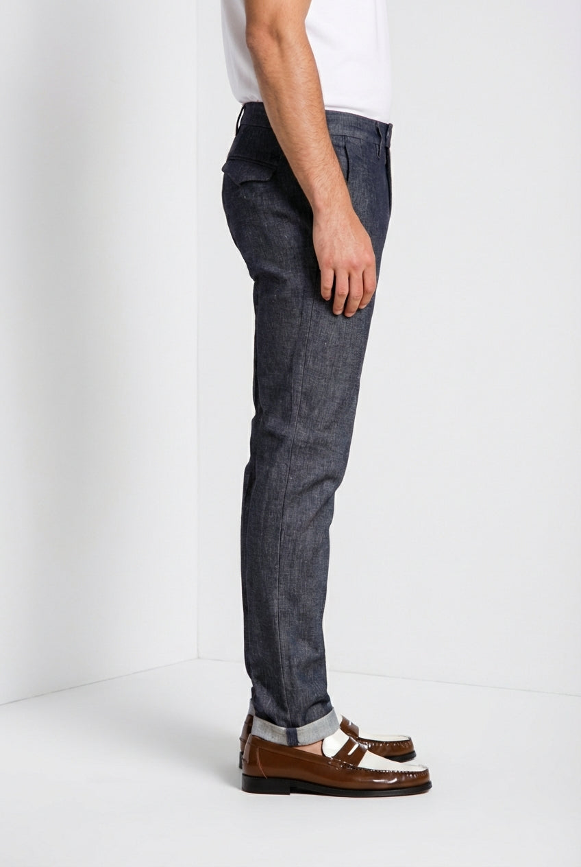 Milano men's chino pants in denim extra slim fit