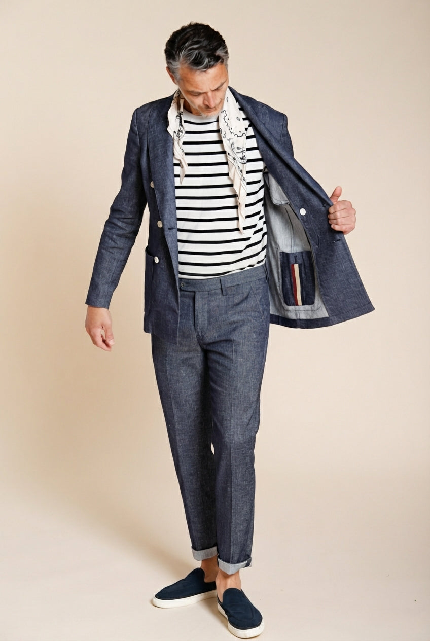 Milano pantalone chino uomo in denim extra slim fit